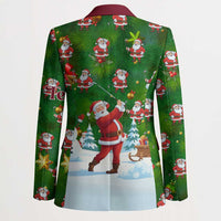 Custom Funny Christmas Golf Shirt Mens Golf Blazer Santa Golfer Christmas - Wonder Print Shop