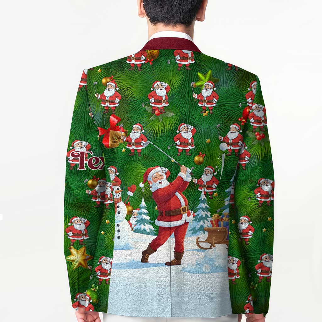 Custom Funny Christmas Golf Shirt Mens Golf Blazer Santa Golfer Christmas - Wonder Print Shop