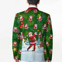 Custom Funny Christmas Golf Shirt Mens Golf Blazer Santa Golfer Christmas - Wonder Print Shop