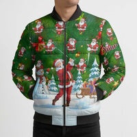 Custom Funny Christmas Golf Shirt Mens Golf Bomber Puffer Jacket Santa Golfer Christmas - Wonder Print Shop