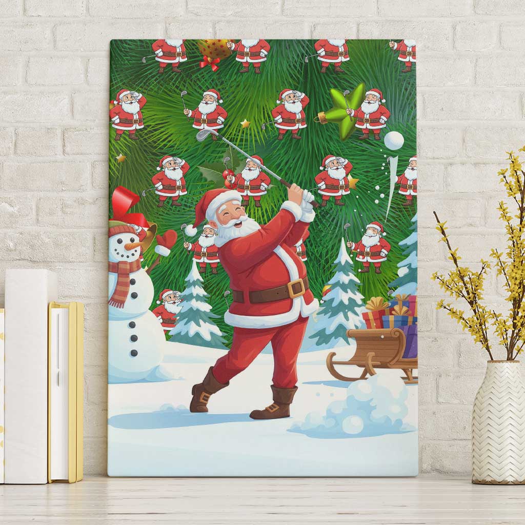 Funny Christmas Golf Shirt Mens Golf Canvas Wall Art Santa Golfer Christmas - Wonder Print Shop
