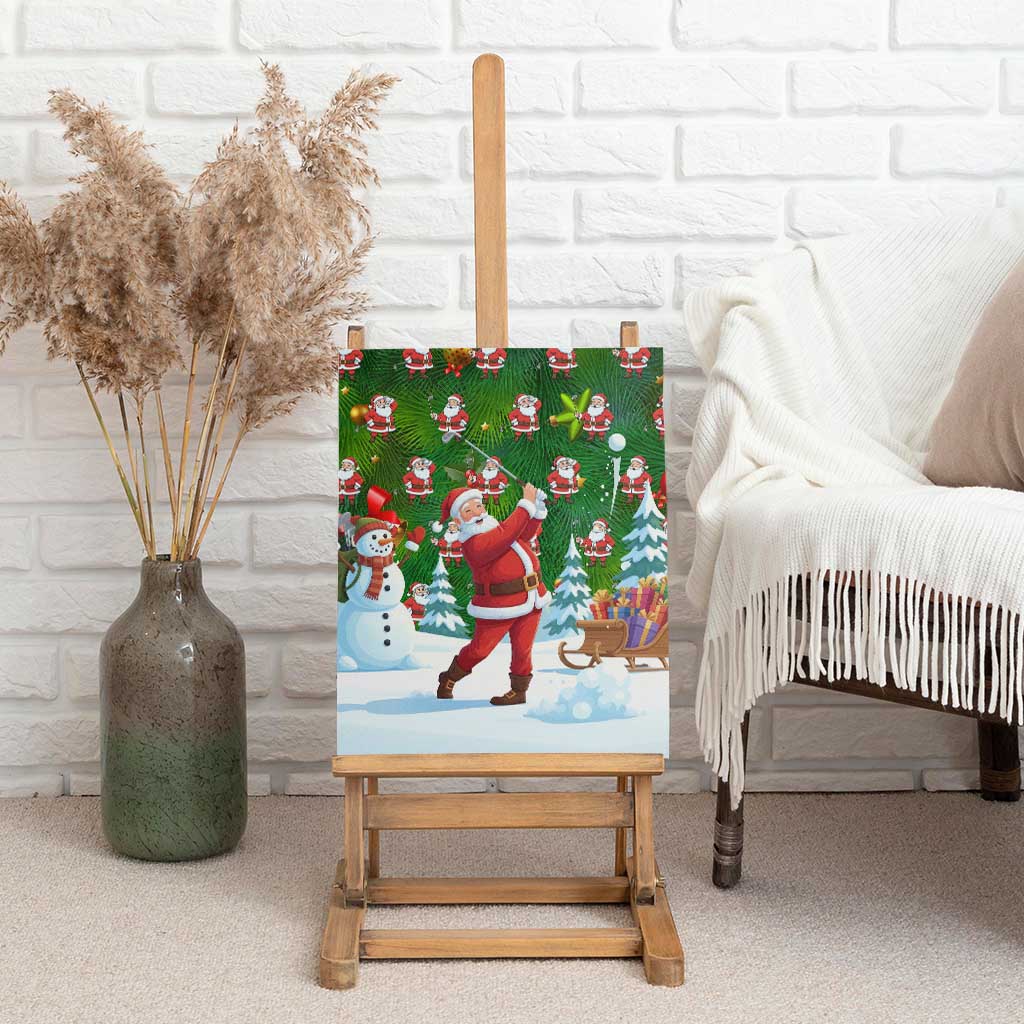 Funny Christmas Golf Shirt Mens Golf Canvas Wall Art Santa Golfer Christmas - Wonder Print Shop