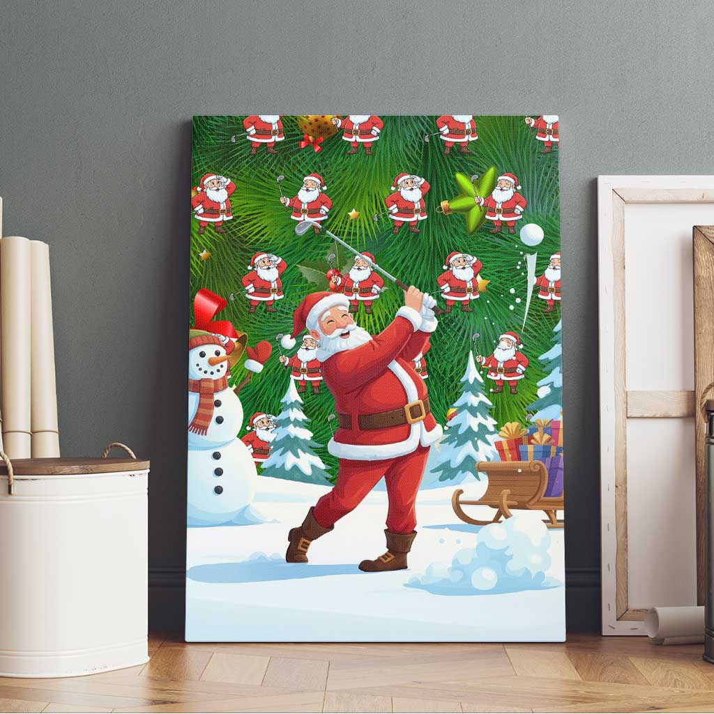 Funny Christmas Golf Shirt Mens Golf Canvas Wall Art Santa Golfer Christmas - Wonder Print Shop
