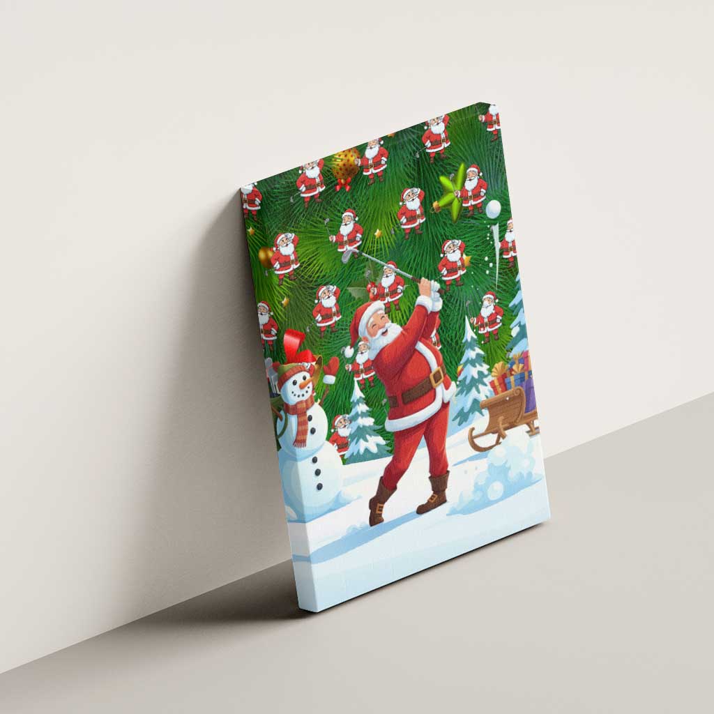 Funny Christmas Golf Shirt Mens Golf Canvas Wall Art Santa Golfer Christmas - Wonder Print Shop