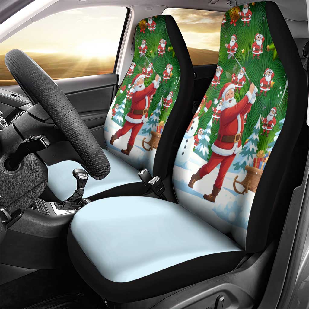 Funny Christmas Golf Shirt Mens Golf Car Seat Cover Santa Golfer Christmas - Wonder Print Shop