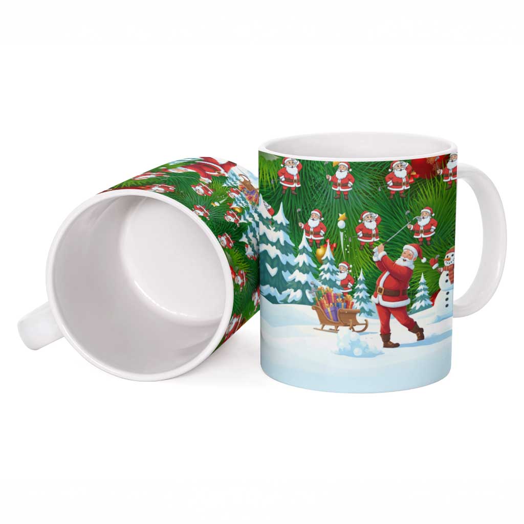 Funny Christmas Golf Shirt Mens Golf Ceramic Mug Santa Golfer Christmas - Wonder Print Shop