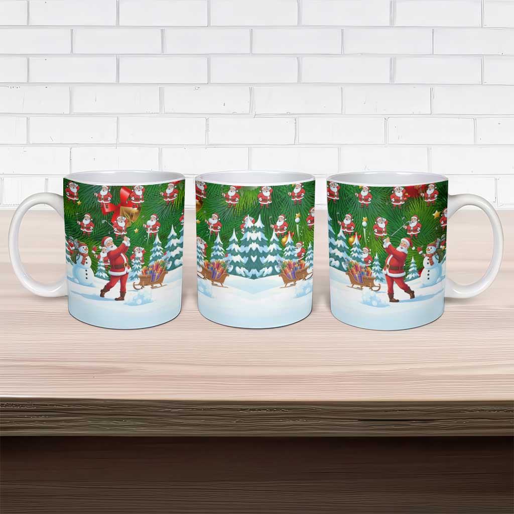 Funny Christmas Golf Shirt Mens Golf Ceramic Mug Santa Golfer Christmas - Wonder Print Shop