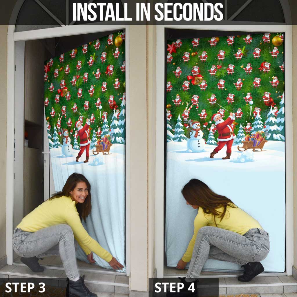 Funny Christmas Golf Shirt Mens Golf Door Cover Santa Golfer Christmas - Wonder Print Shop