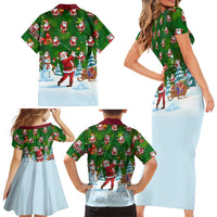 Custom Funny Christmas Golf Shirt Mens Golf Family Matching Short Sleeve Bodycon Dress and Hawaiian Shirt Santa Golfer Christmas - Wonder Print Shop