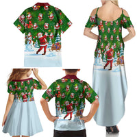 Custom Funny Christmas Golf Shirt Mens Golf Family Matching Summer Maxi Dress and Hawaiian Shirt Santa Golfer Christmas - Wonder Print Shop