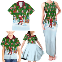 Custom Funny Christmas Golf Shirt Mens Golf Family Matching Tank Maxi Dress and Hawaiian Shirt Santa Golfer Christmas - Wonder Print Shop
