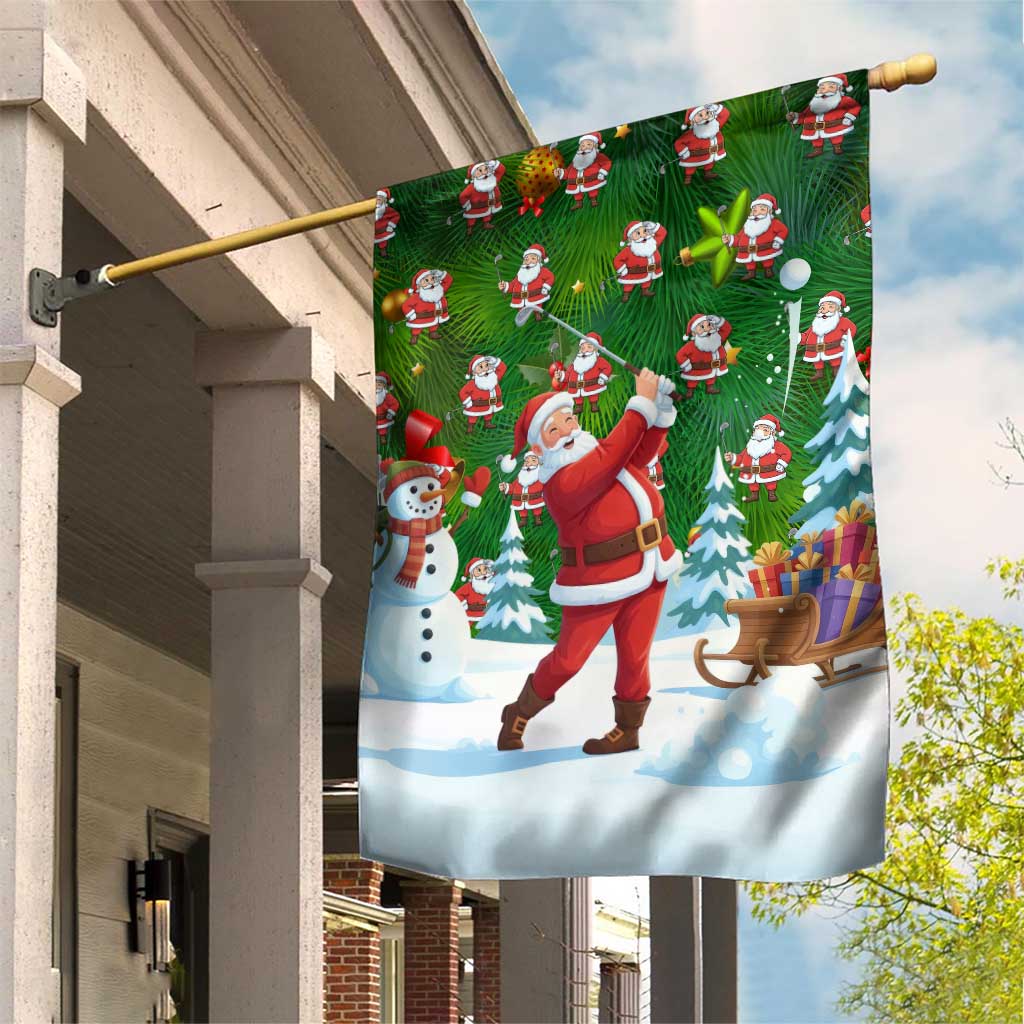 Funny Christmas Golf Shirt Mens Golf Garden Flag Santa Golfer Christmas - Wonder Print Shop