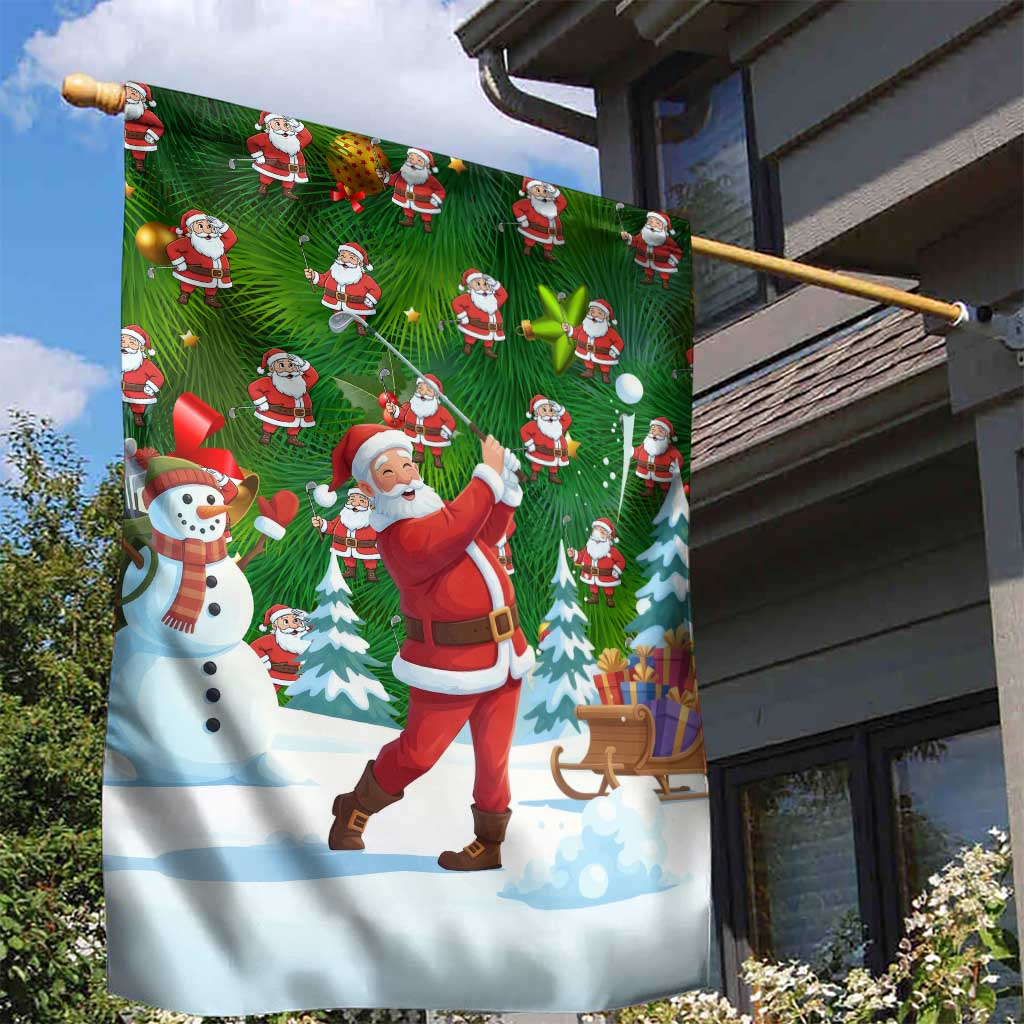 Funny Christmas Golf Shirt Mens Golf Garden Flag Santa Golfer Christmas - Wonder Print Shop