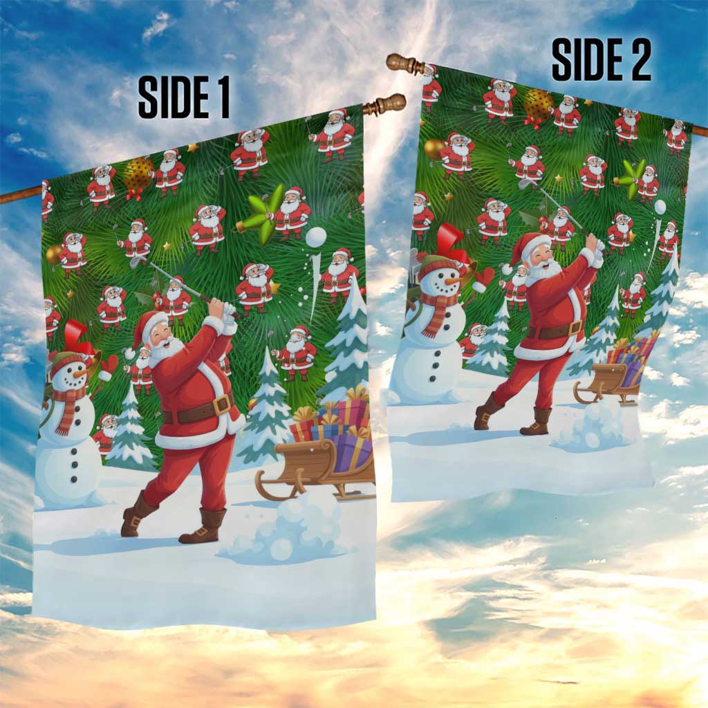 Funny Christmas Golf Shirt Mens Golf Garden Flag Santa Golfer Christmas - Wonder Print Shop