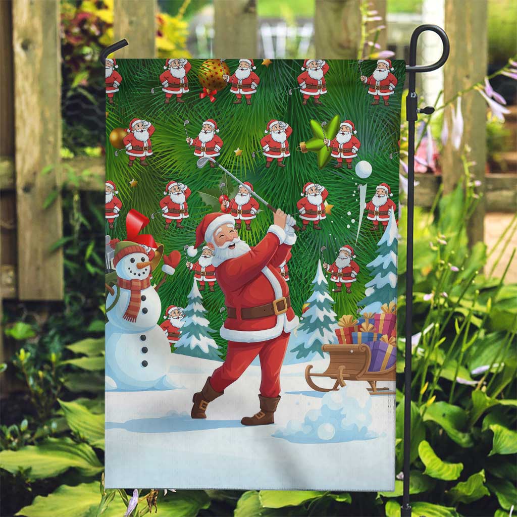 Funny Christmas Golf Shirt Mens Golf Garden Flag Santa Golfer Christmas - Wonder Print Shop