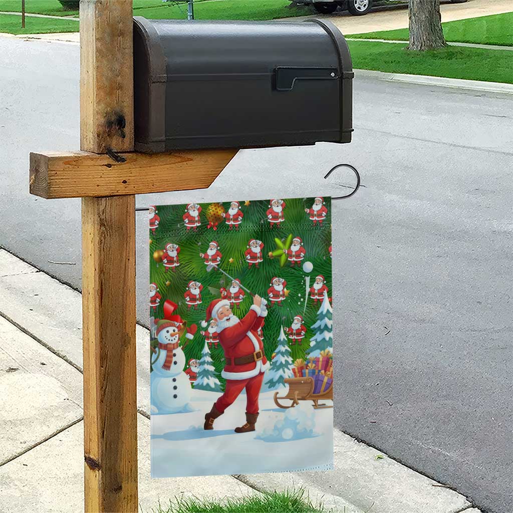 Funny Christmas Golf Shirt Mens Golf Garden Flag Santa Golfer Christmas - Wonder Print Shop