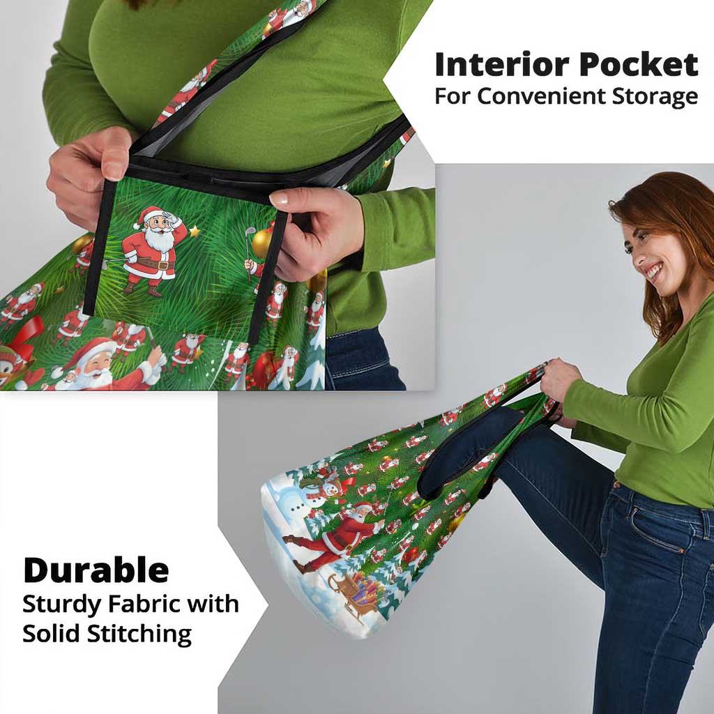 Funny Christmas Golf Shirt Mens Golf Grocery Bag Santa Golfer Christmas - Wonder Print Shop
