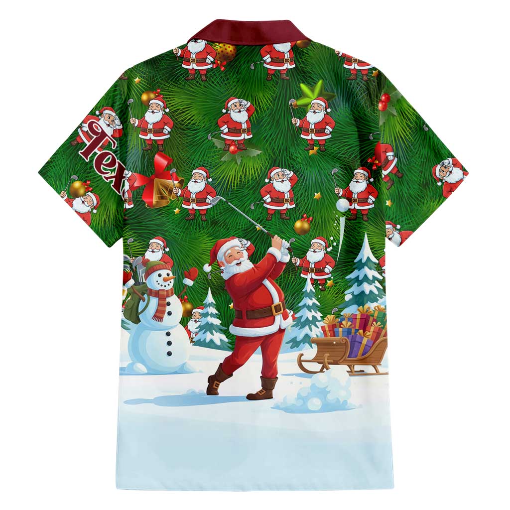 Custom Funny Christmas Golf Shirt Mens Golf Hawaiian Shirt Santa Golfer Christmas - Wonder Print Shop