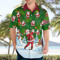 Custom Funny Christmas Golf Shirt Mens Golf Hawaiian Shirt Santa Golfer Christmas - Wonder Print Shop
