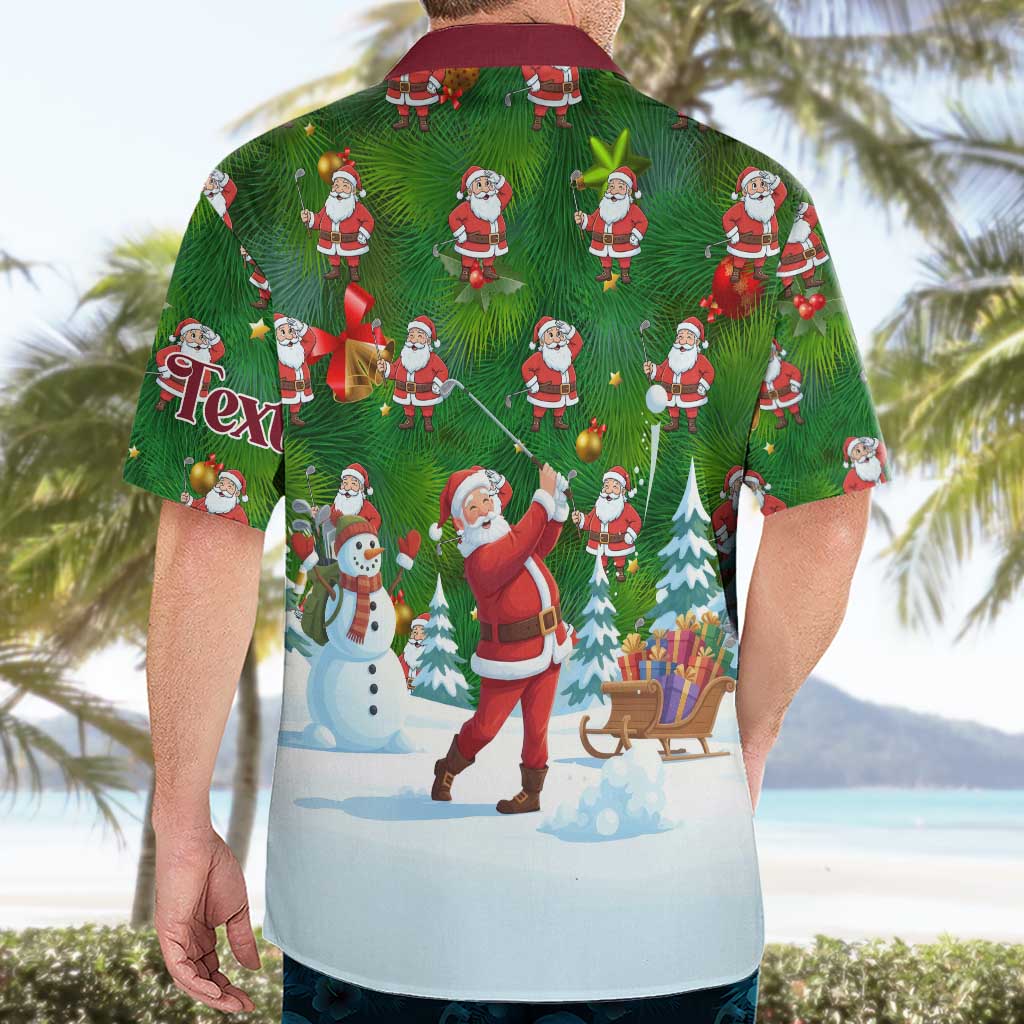 Custom Funny Christmas Golf Shirt Mens Golf Hawaiian Shirt Santa Golfer Christmas - Wonder Print Shop