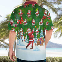 Custom Funny Christmas Golf Shirt Mens Golf Hawaiian Shirt Santa Golfer Christmas - Wonder Print Shop