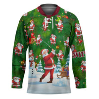 Custom Funny Christmas Golf Shirt Mens Golf Hockey Jersey Santa Golfer Christmas - Wonder Print Shop