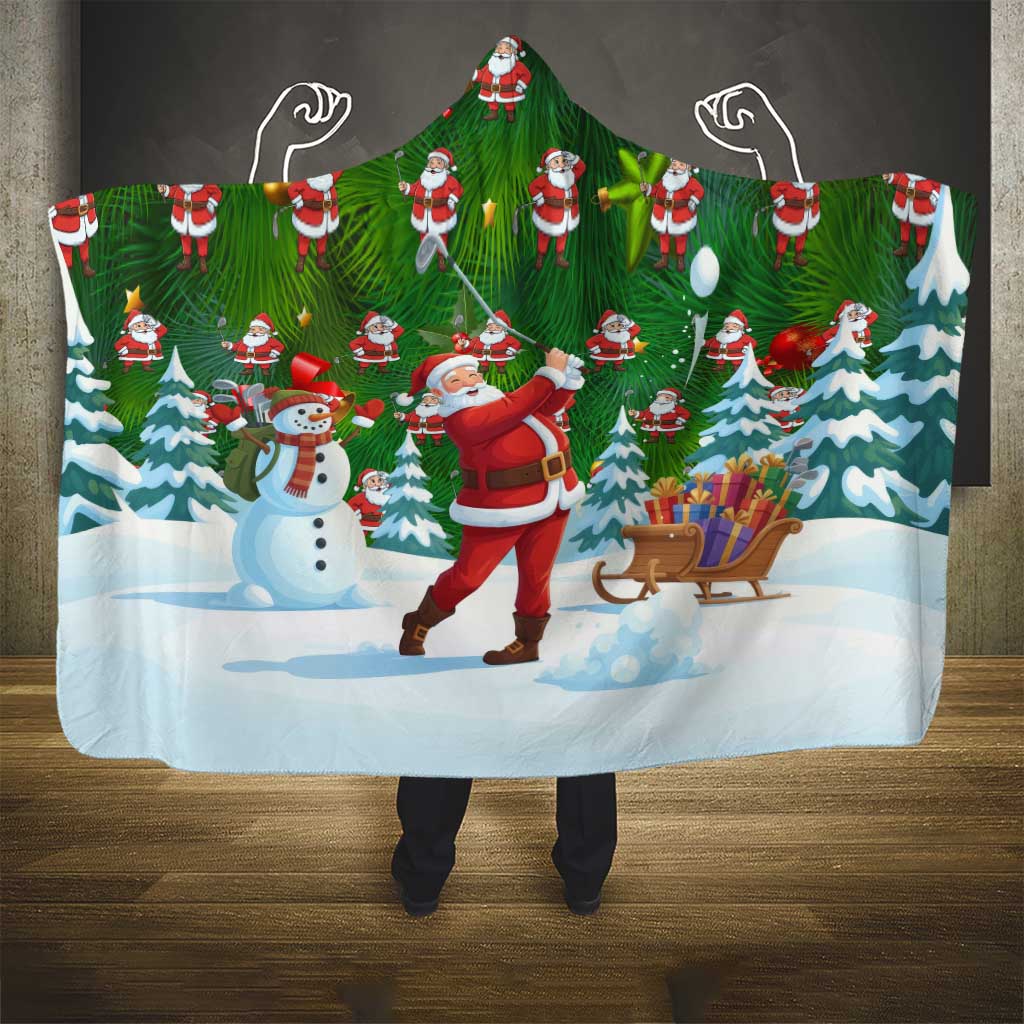 Funny Christmas Golf Shirt Mens Golf Hooded Blanket Santa Golfer Christmas - Wonder Print Shop