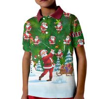 Custom Funny Christmas Golf Shirt Mens Golf Kid Polo Shirt Santa Golfer Christmas - Wonder Print Shop