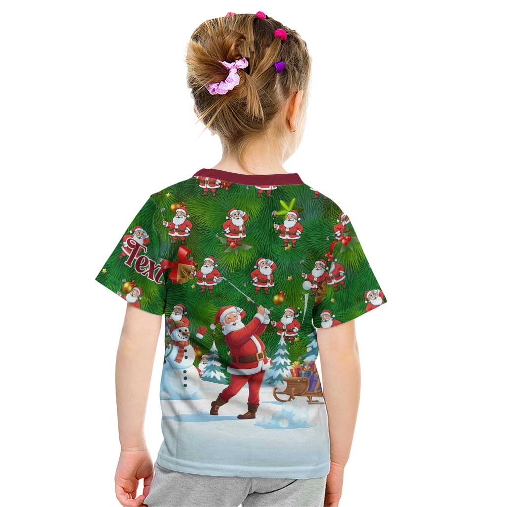 Custom Funny Christmas Golf Shirt Mens Golf Kid T Shirt Santa Golfer Christmas - Wonder Print Shop