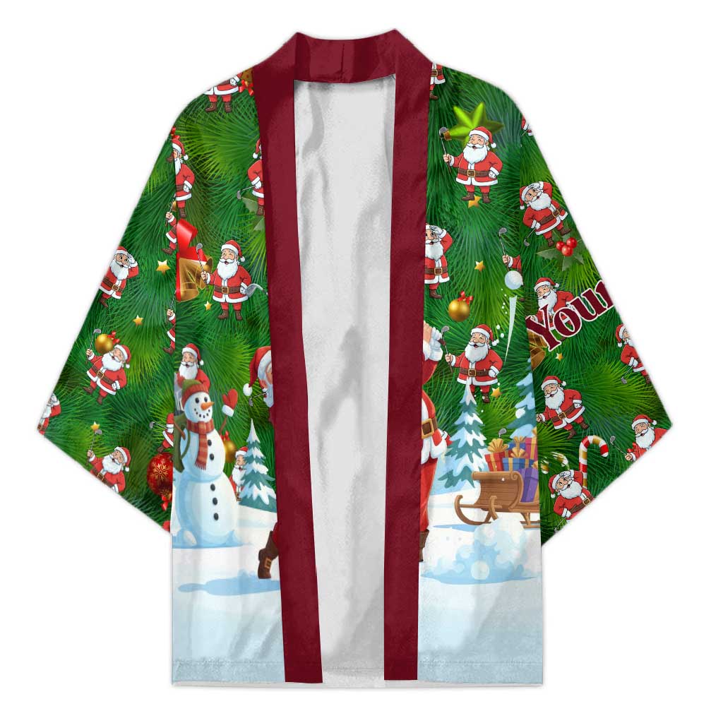 Custom Funny Christmas Golf Shirt Mens Golf Kimono Santa Golfer Christmas - Wonder Print Shop