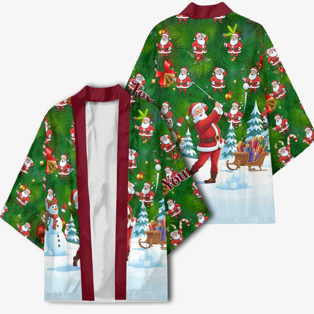 Custom Funny Christmas Golf Shirt Mens Golf Kimono Santa Golfer Christmas - Wonder Print Shop