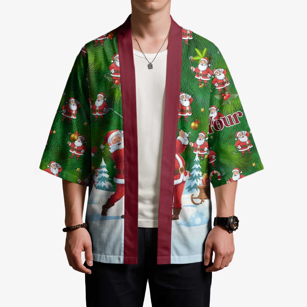 Custom Funny Christmas Golf Shirt Mens Golf Kimono Santa Golfer Christmas - Wonder Print Shop