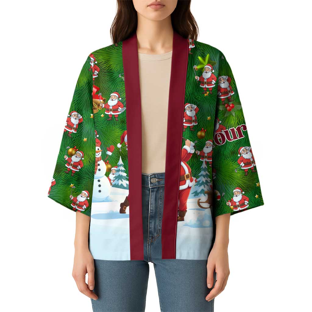 Custom Funny Christmas Golf Shirt Mens Golf Kimono Santa Golfer Christmas - Wonder Print Shop