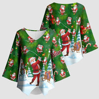 Custom Funny Christmas Golf Shirt Mens Golf Kimono Sleeve Blouse Santa Golfer Christmas - Wonder Print Shop