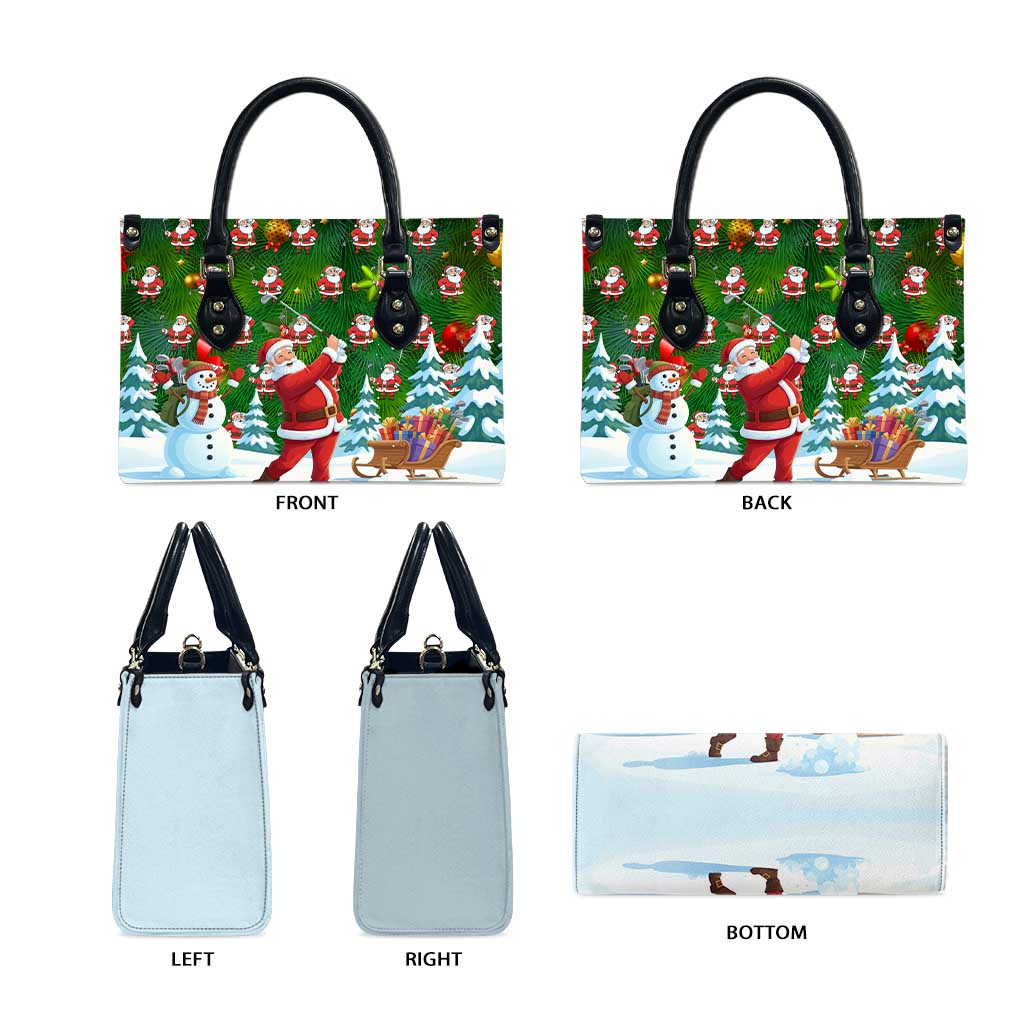 Funny Christmas Golf Shirt Mens Golf Leather Bag Santa Golfer Christmas - Wonder Print Shop