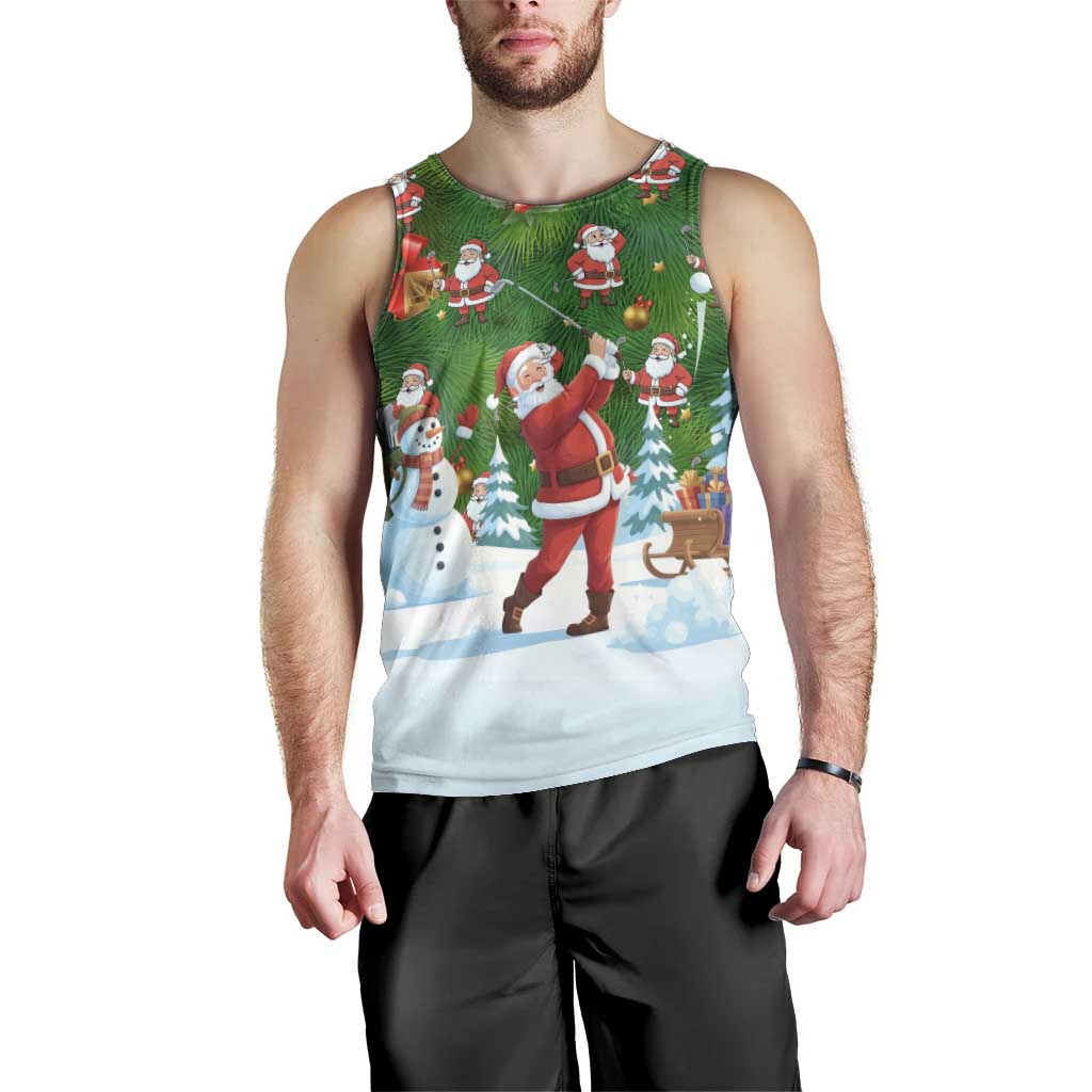 Funny Christmas Golf Shirt Mens Golf Men Tank Top Santa Golfer Christmas - Wonder Print Shop