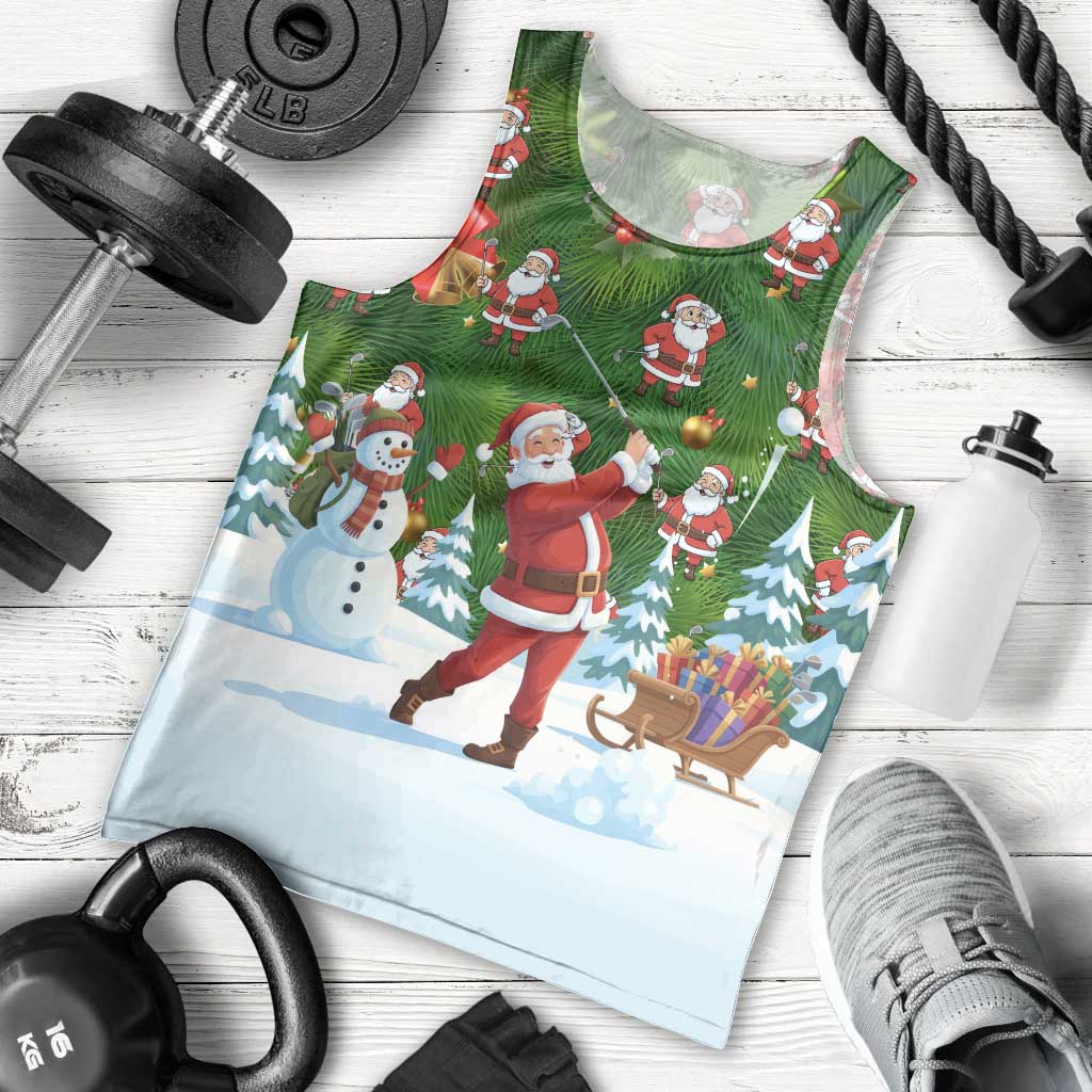 Funny Christmas Golf Shirt Mens Golf Men Tank Top Santa Golfer Christmas - Wonder Print Shop
