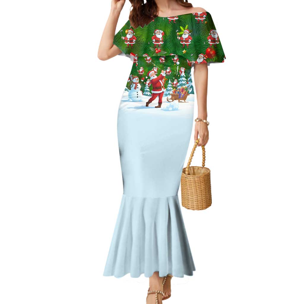 Funny Christmas Golf Shirt Mens Golf Mermaid Dress Santa Golfer Christmas - Wonder Print Shop