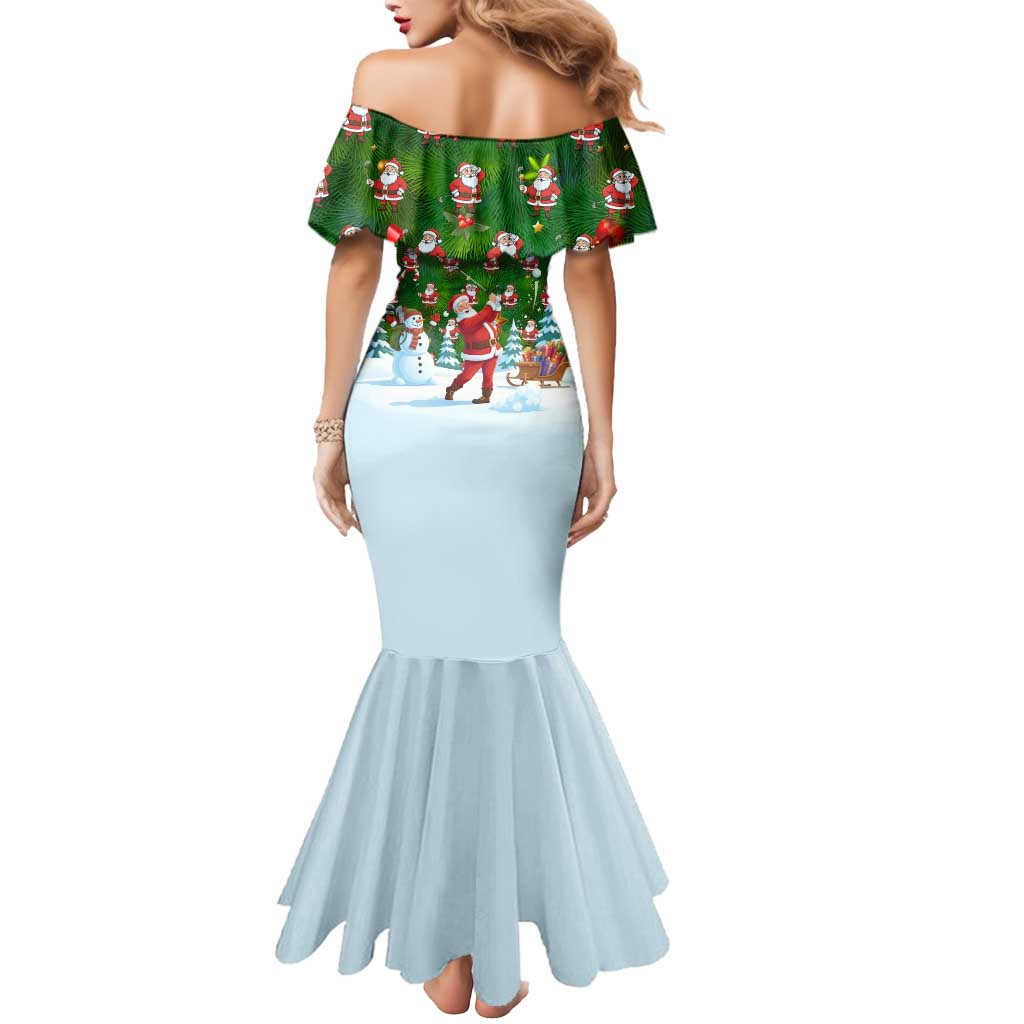 Funny Christmas Golf Shirt Mens Golf Mermaid Dress Santa Golfer Christmas - Wonder Print Shop