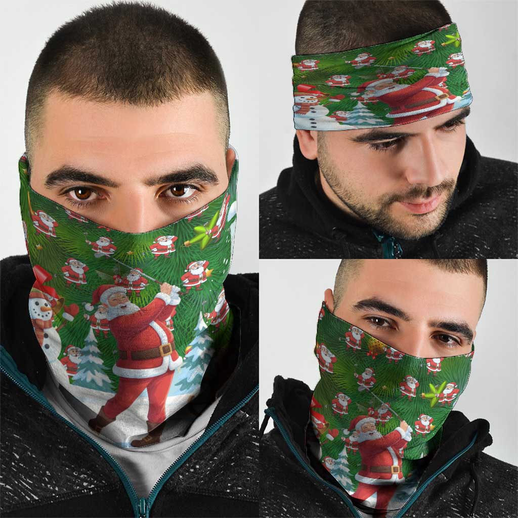 Funny Christmas Golf Shirt Mens Golf Neck Gaiter Santa Golfer Christmas - Wonder Print Shop