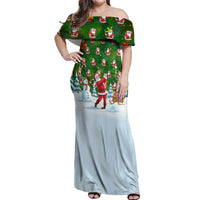 Funny Christmas Golf Shirt Mens Golf Off Shoulder Maxi Dress Santa Golfer Christmas - Wonder Print Shop