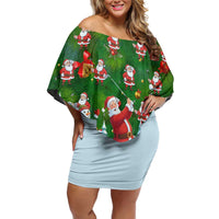 Funny Christmas Golf Shirt Mens Golf Off Shoulder Short Dress Santa Golfer Christmas - Wonder Print Shop