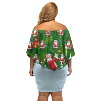 Funny Christmas Golf Shirt Mens Golf Off Shoulder Short Dress Santa Golfer Christmas - Wonder Print Shop