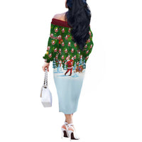 Custom Funny Christmas Golf Shirt Mens Golf Off The Shoulder Long Sleeve Dress Santa Golfer Christmas - Wonder Print Shop