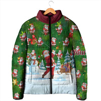 Custom Funny Christmas Golf Shirt Mens Golf Padded Jacket Santa Golfer Christmas - Wonder Print Shop