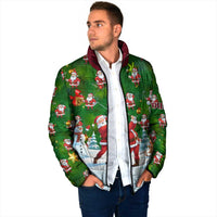 Custom Funny Christmas Golf Shirt Mens Golf Padded Jacket Santa Golfer Christmas - Wonder Print Shop