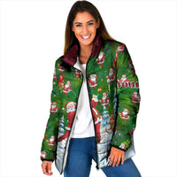 Custom Funny Christmas Golf Shirt Mens Golf Padded Jacket Santa Golfer Christmas - Wonder Print Shop