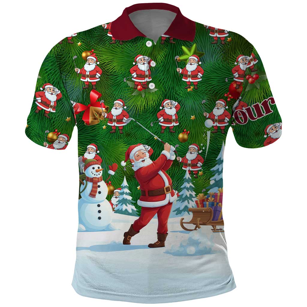 Custom Funny Christmas Golf Shirt Mens Golf Polo Shirt Santa Golfer Christmas - Wonder Print Shop