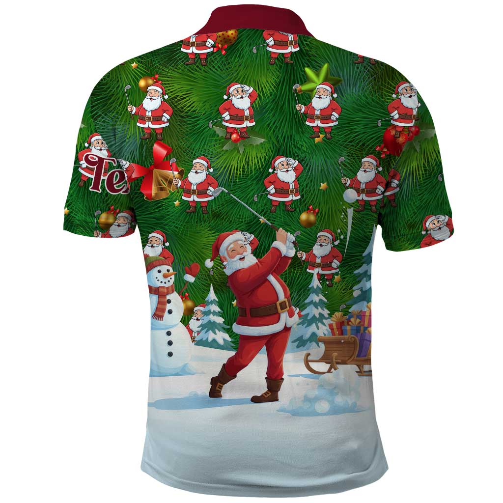 Custom Funny Christmas Golf Shirt Mens Golf Polo Shirt Santa Golfer Christmas - Wonder Print Shop