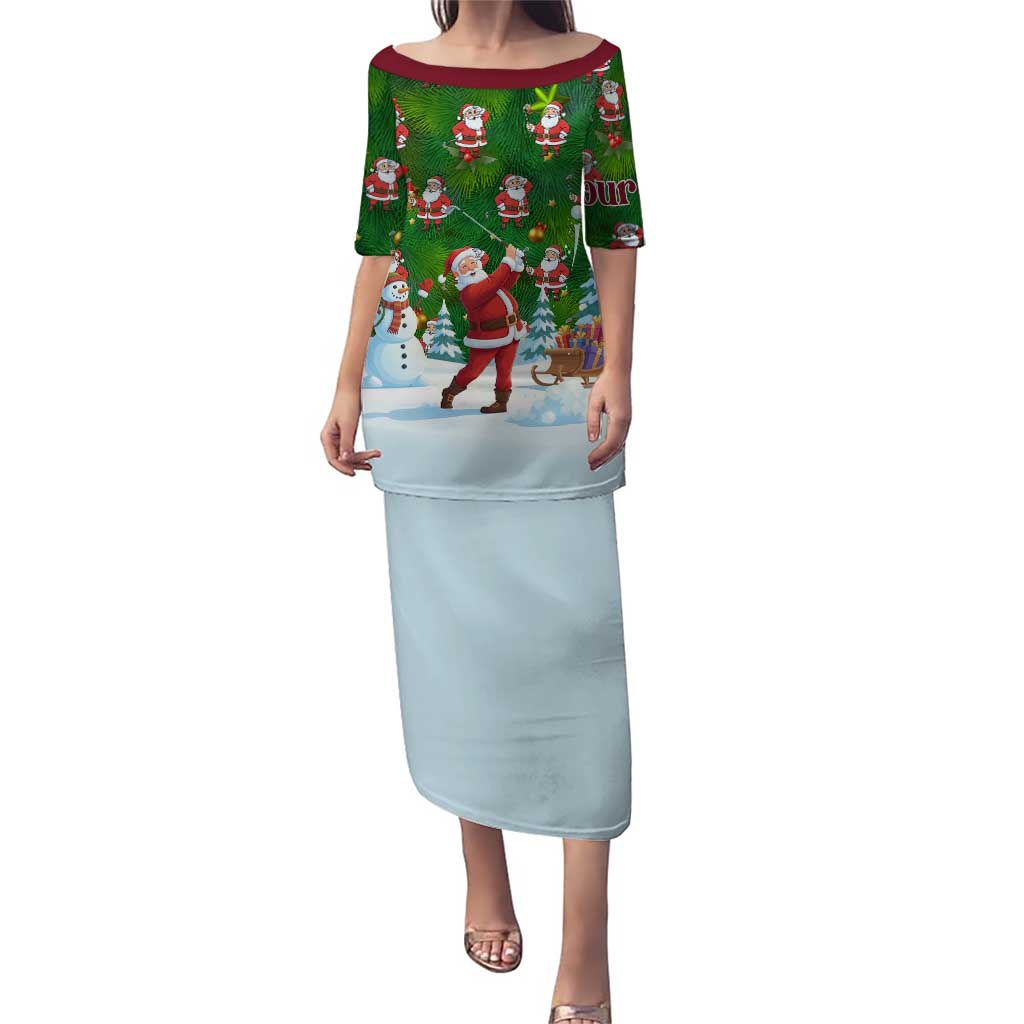 Custom Funny Christmas Golf Shirt Mens Golf Puletasi Santa Golfer Christmas - Wonder Print Shop